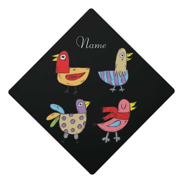 4 Funny Birds Thunder_Cove  Graduation Cap Topper (Front)