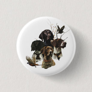 4 German Shorthaired Pointer Colours  1 Inch Round Button