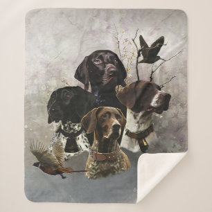 4 German Shorthaired Pointer Colours  Sherpa Blanket