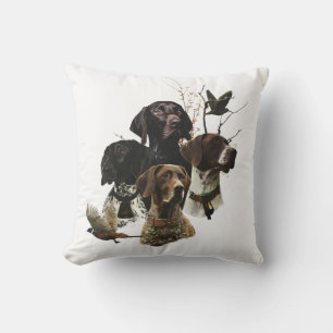 4 German Shorthaired Pointer Colours Throw Pillow