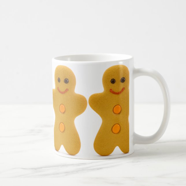4 gingerbread men in a line mug (Right)