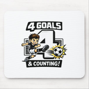 4 Goals And Counting Soccer Birthday For 4-year-ol Mouse Pad
