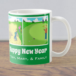 4 Golf Themed Cartoons to Personalise. Coffee Mug