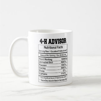 4-H Advisor Nutrition Facts 11 oz Coffee Mug