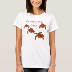 4 Hawksbill Turtles on Front. 1 small on back T-Shirt