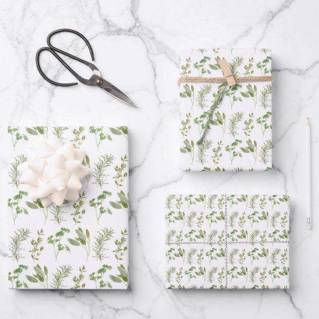 4 HERBES FRAÎCHES Papier à enveloppement plat (Recto)