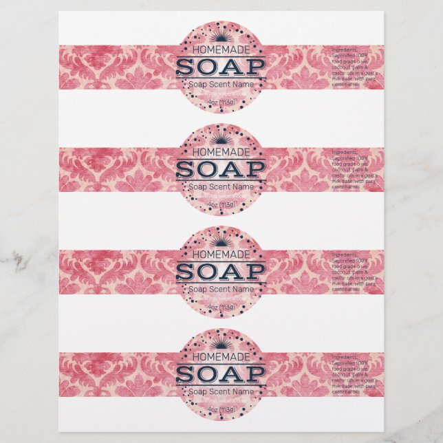 4- Homemade Vintage Style Soap Wraps (Front)