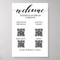 4 in 1 ceremony&seating chart&bar&menu qr code