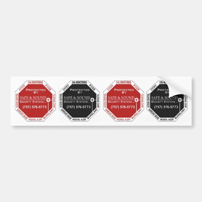 4 in 1 Fake Alarm System Sticker for your car! (Front)