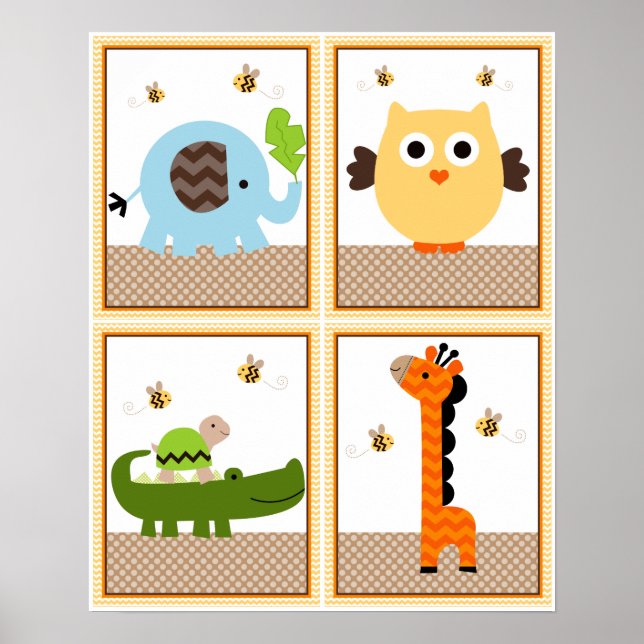 4 in 1 Jungle Stack 8x10 inch Nursery Art/Poster Poster (Front)