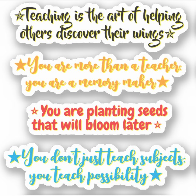 4 Inspirational Quotes for Educators | Positive (Front)