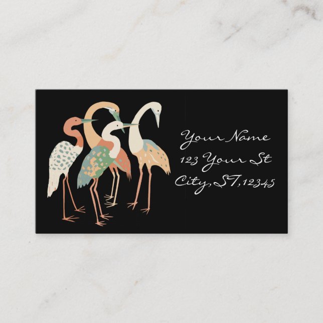 4 Japanese Cranes Thunder_Cove Business Card (Front)