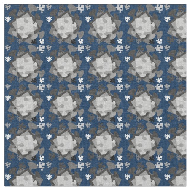 4 Jigsaw Pieces Fabric (Close Up)