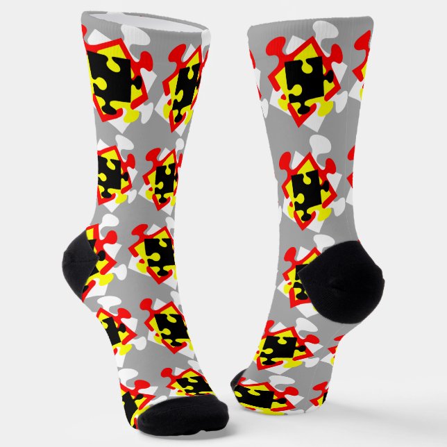 4 Jigsaw Pieces Socks (Angled)