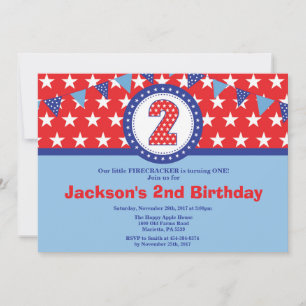 4 juillet 2e Invitation d'anniversaire
