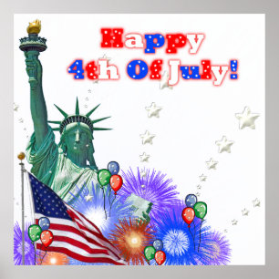 4 juillet affiche heureuse