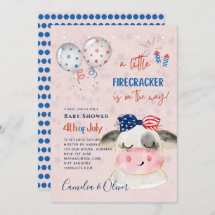 4 juillet BABY SHOWER INVITATION Firecracker Cow