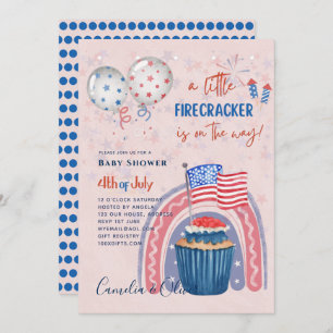 4 juillet BABY SHOWER INVITATION Firecracker Cupca