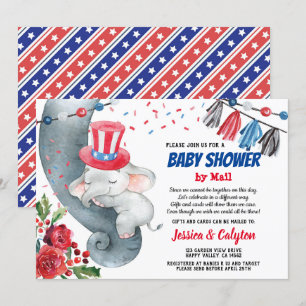 4 juillet Baby shower par courrier Invitation