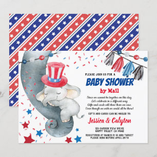 4 juillet Baby shower par invitation postale