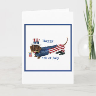 4 juillet carte de chien de saucisse