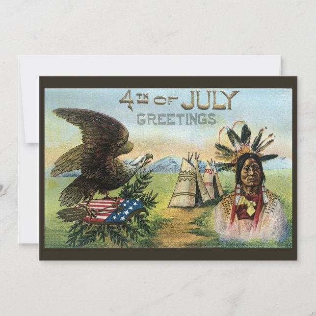 4 juillet carte de voeux d'anniversaire indienne (Devant)