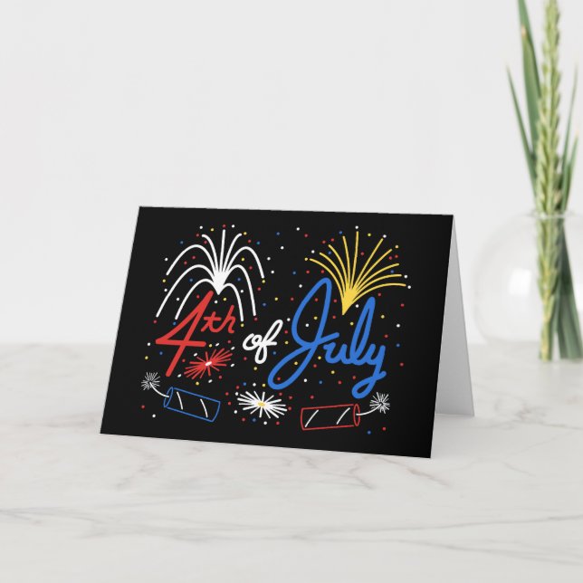 4 juillet carte Fireworks (Devant)