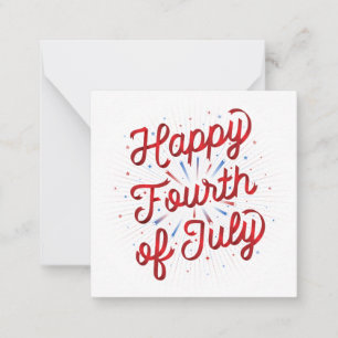 4 juillet carte heureuse de papeterie (rouge)