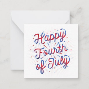 4 juillet carte heureuse de papeterie (rouge/bleu)