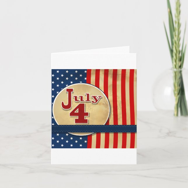 4 juillet cartes de note de drapeau américain (Devant)