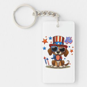 4 juillet chien/chiot mignon, patriotique