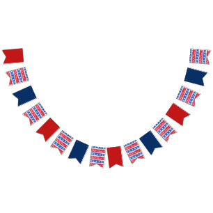 4 Juillet Drapeaux de Bunting Étoiles et rayures