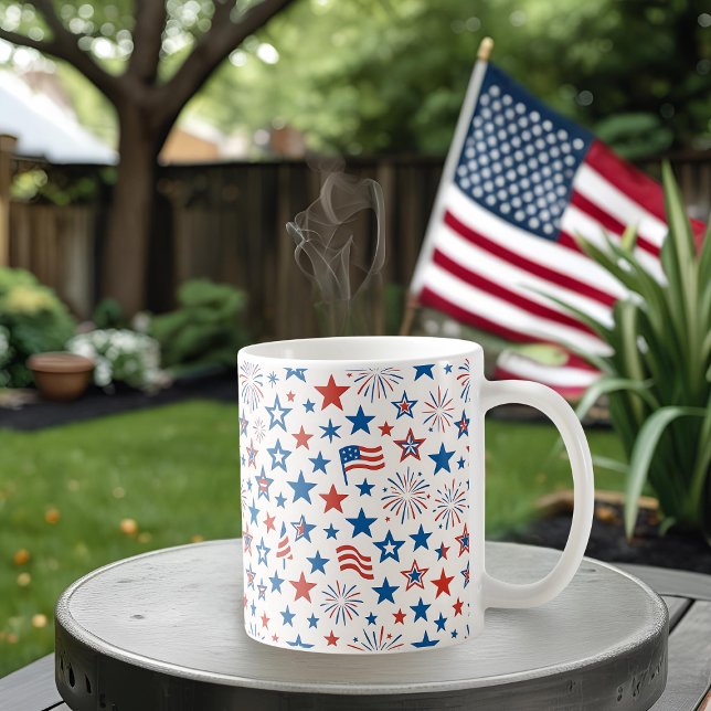 4 juillet Étoiles & Feu d'artifice Mug (Créateur téléchargé)