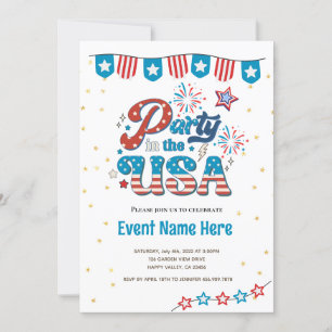 4 juillet Fête Aux Etats-Unis Vibe Invitation Amér
