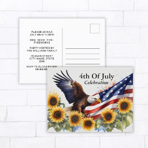 4 juillet Fête de la fête du barbecue Invitation