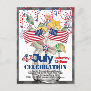 4 juillet Fête Mason Jar Invitation