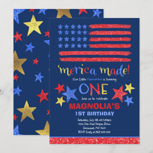 4 juillet Invitation Anniversaire 4 juillet