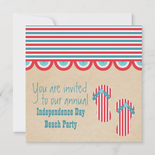 4 juillet Invitation de Beach Party (Devant)
