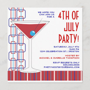 4 juillet invitation de cocktail de Martini