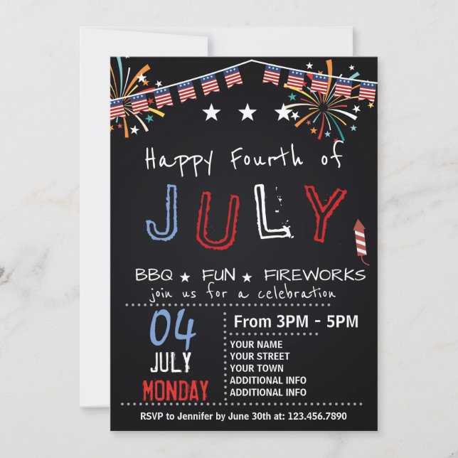 4 JUILLET INVITATION DU PARTI BARBECUE (Devant)