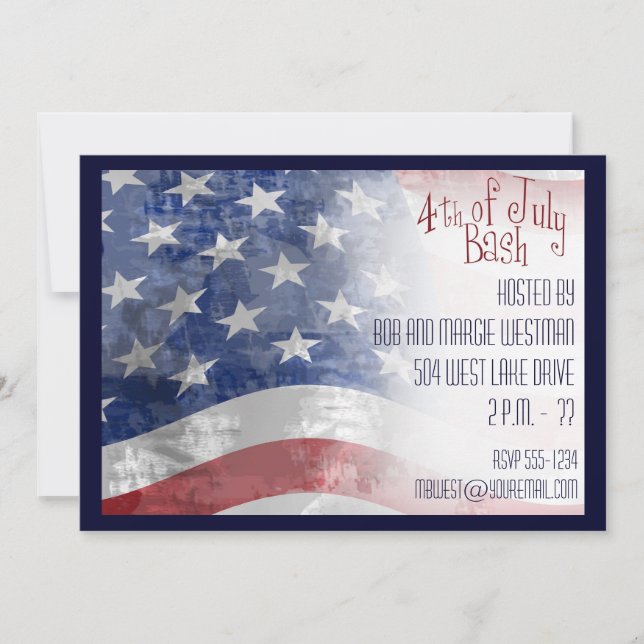 4 juillet invitations de partie (Devant)
