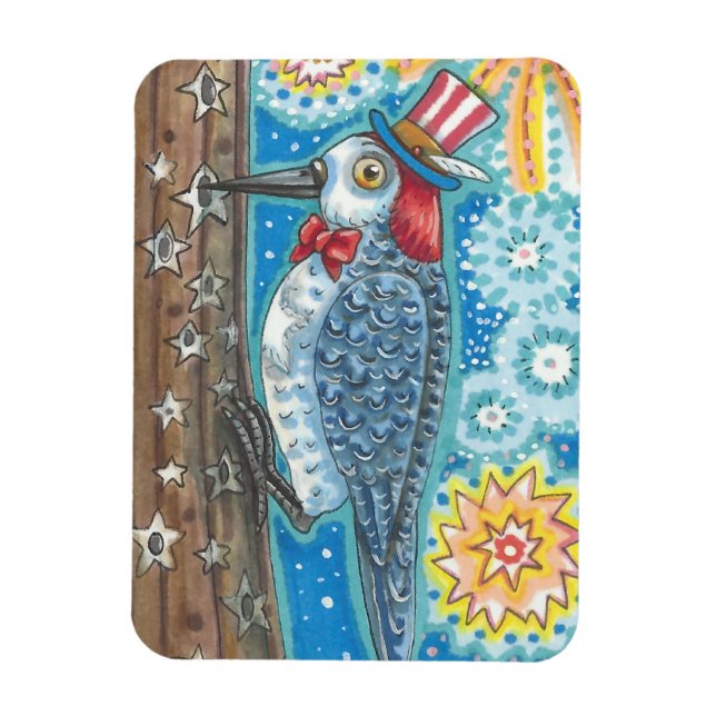 4 juillet MAGNET PATRIOTIQUE EN BOIS (Vertical)
