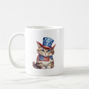 4 juillet Mug Chat patriotique