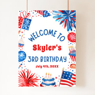 4 Juillet Patriotique 3ème anniversaire Affiche de