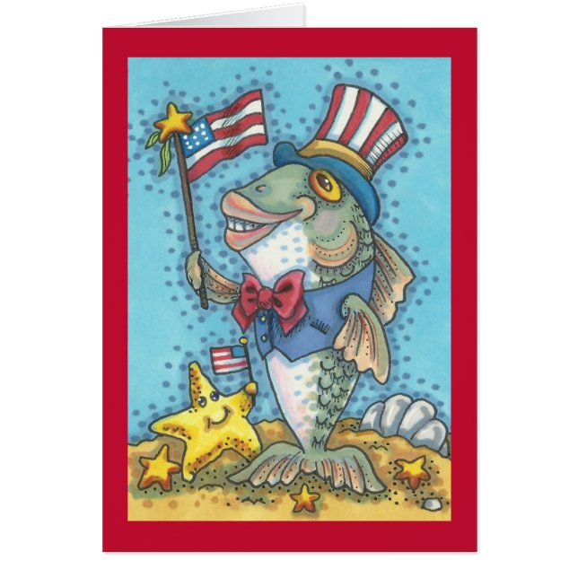 4 juillet PATRIOTIQUE POISSON GREECARD VERSE (Devant)
