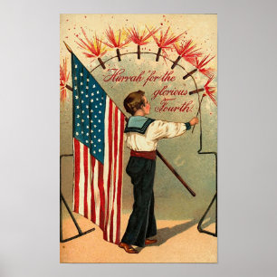4 juillet - Poster d'art Vintage