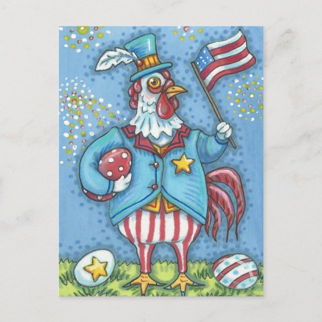 4 juillet ROOSTER, CARTE POSTALE DE VACANCES (Devant)