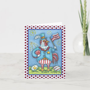 4 juillet ROOSTER, VERRE DE CARTE DE SALUT POULET