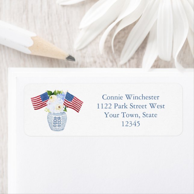 4 juillet Stars & Stripes Ginger Jar Adresse de re (En situation)