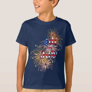 4 juillet T-shirt d'enfants de feux d'artifice